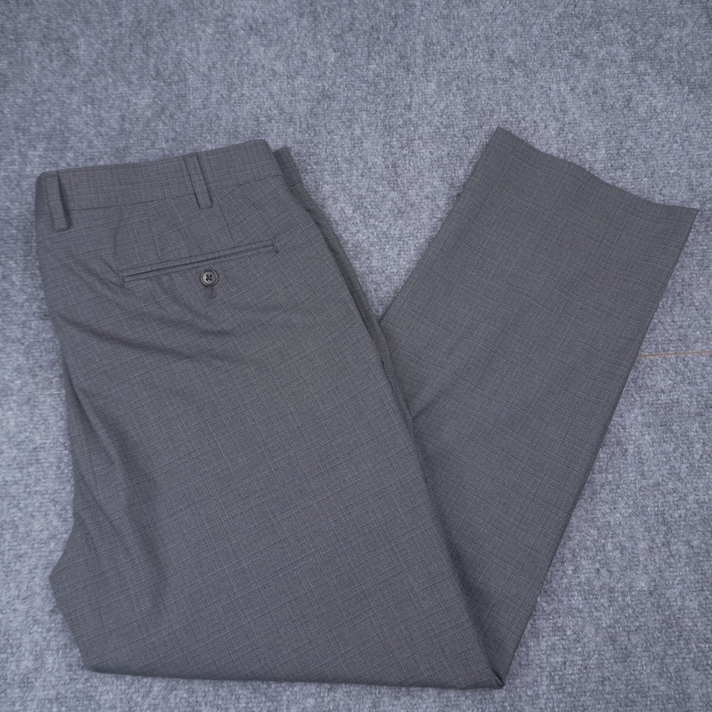 Lauren Ralph Lauren Dress Pants Mens 38x30 Grey Crosshatch Flat Front Trousers